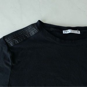 Zara black tshirt size M with shoulder detail
